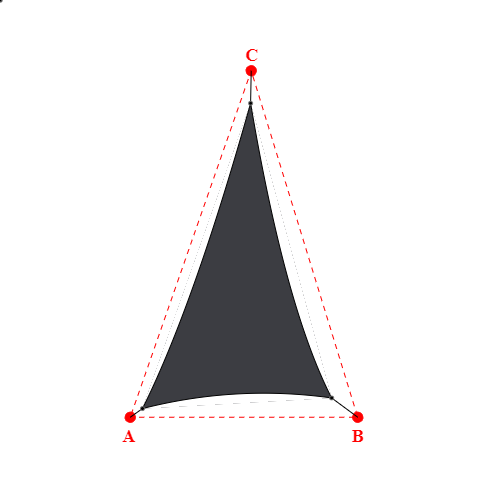 Voile d'ombrage triangle en Soltis Horizon 86 Anthracite 86-2047 - 3,78x6,11x6,47m