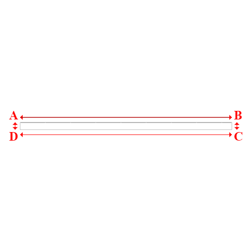 Bâche plate rectangle sur mesure en Membrane PVC 670gr/m² Blanc RAL 9016 - 17.50x0.60m