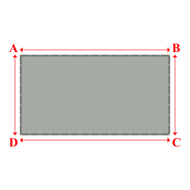 Bâche plate rectangle sur mesure en Membrane PVC 670gr/m² Gris clair RAL 7038 - 4.41x2.36m