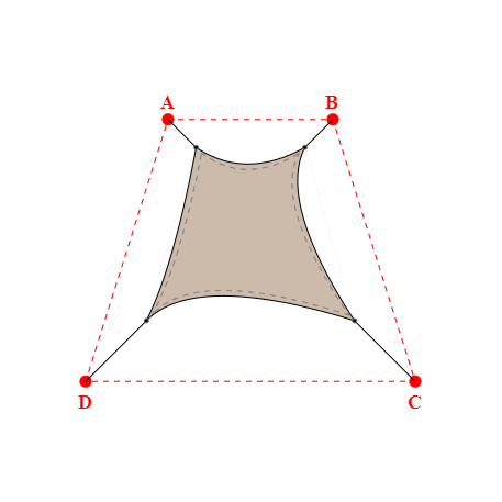 Voile d'ombrage trapèze en Soltis Lounge 96 Sandy beige 96-2135 - 0,99x1,69x1,89x1,69m