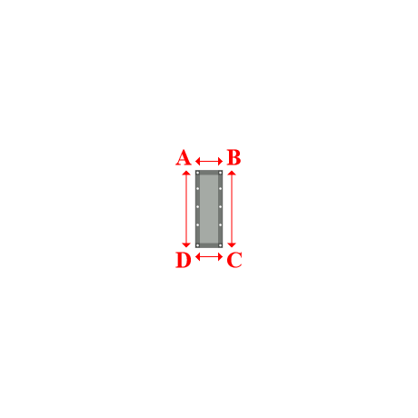 Bâche plate rectangle sur mesure en Membrane PVC 670gr/m² Gris clair RAL 7038 - 0.30x0.85m