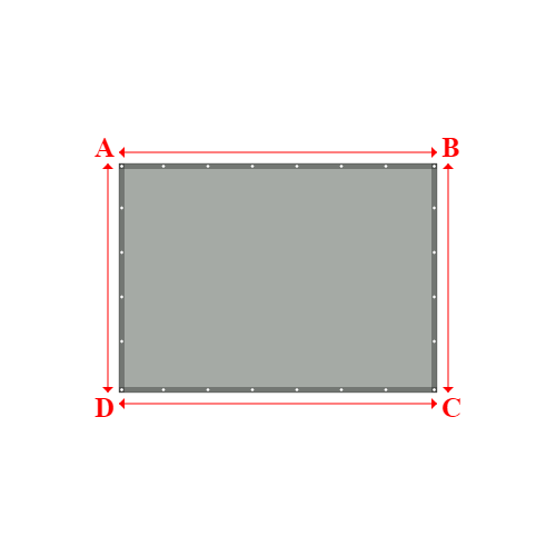Bâche plate rectangle sur mesure en Membrane PVC 670gr/m² Gris clair RAL 7038 - 2.86x2.06m