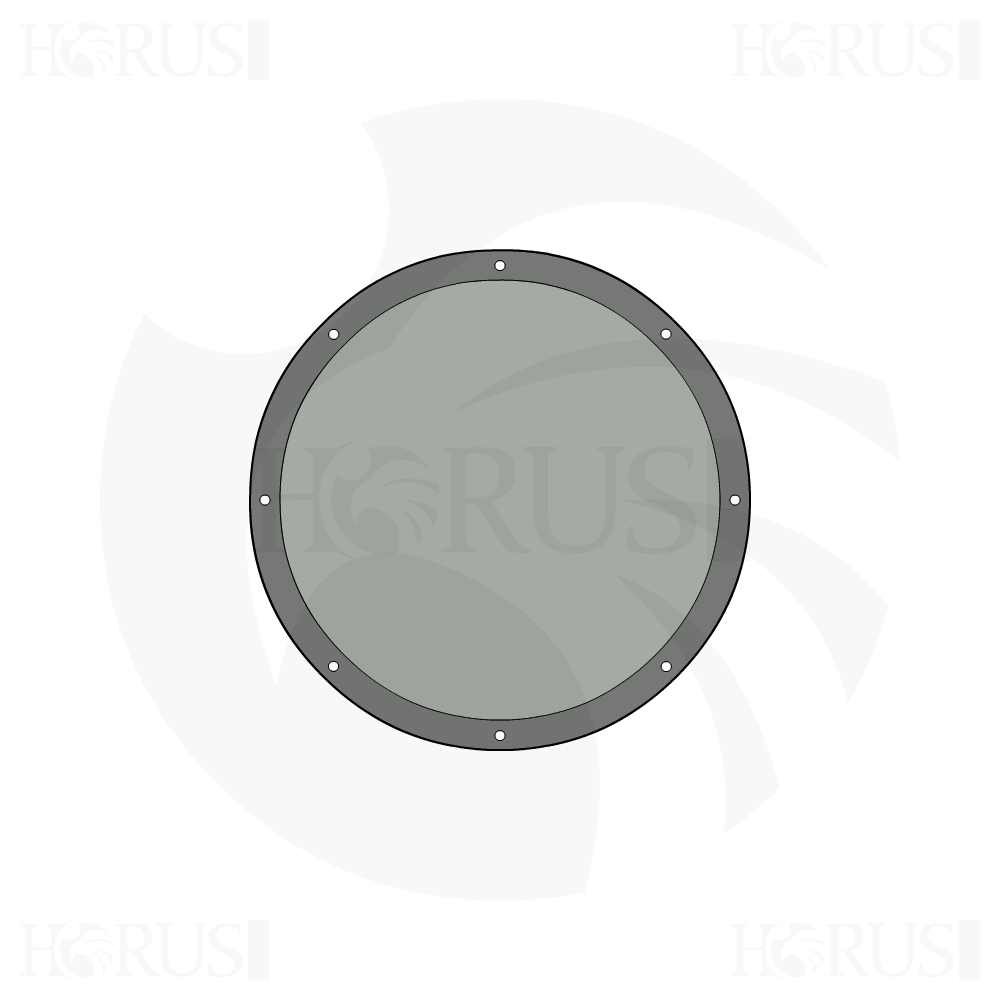 Bâche plate ronde en Membrane PVC 670gr/m² Gris clair RAL 7038 d'une diamètre de 3.8000000000000003m