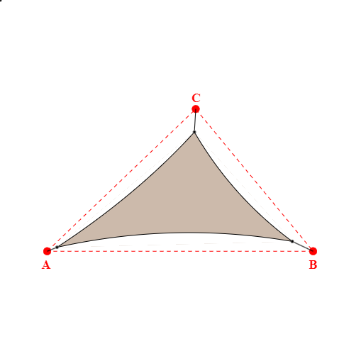 Voile d'ombrage triangle en Soltis Lounge 96 Sandy beige 96-2135 - 6,63x4,13x5,05m