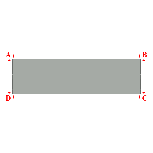 Bâche plate rectangle sur mesure en Membrane PVC 670gr/m² Gris clair RAL 7038 - 24.00x6.50m