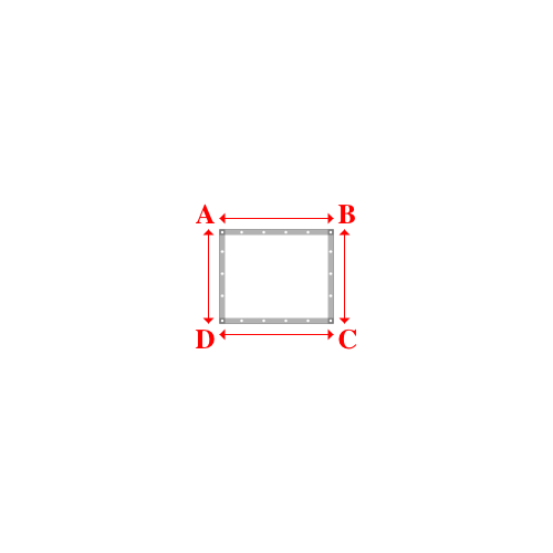 Bâche plate rectangle sur mesure en Membrane PVC 670gr/m² Blanc RAL 9016 - 1.03x0.85m