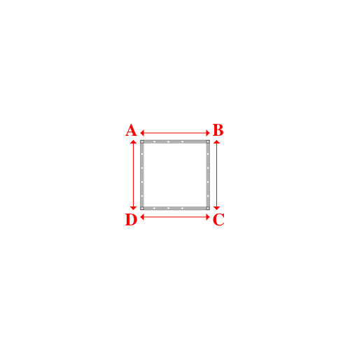 Bâche plate rectangle sur mesure en Membrane PVC 670gr/m² Blanc RAL 9016 - 0.99x1.00m