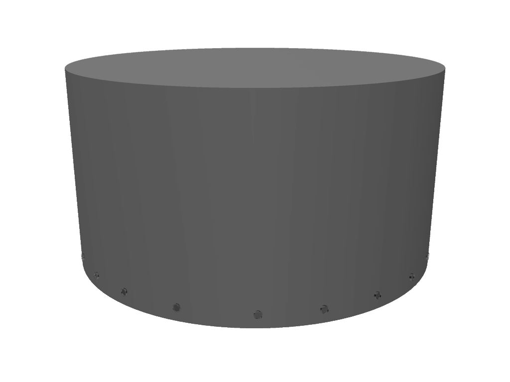 Housse Ronde en Membrane PVC 670gr/m² Noir RAL 9005