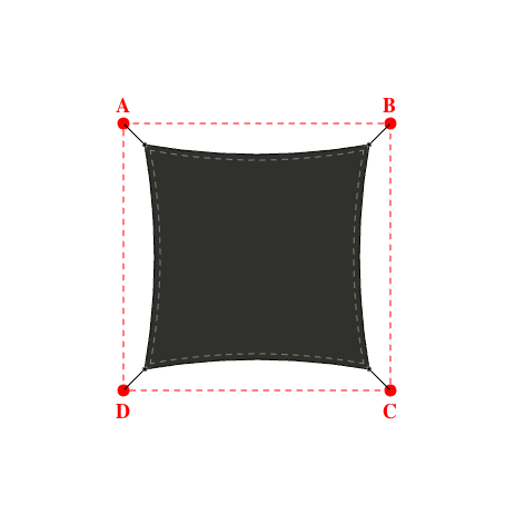 Voile d'ombrage carrée en Soltis Horizon 86 Noir profond 86-51176 - 2,69x2,69x2,69x2,69m