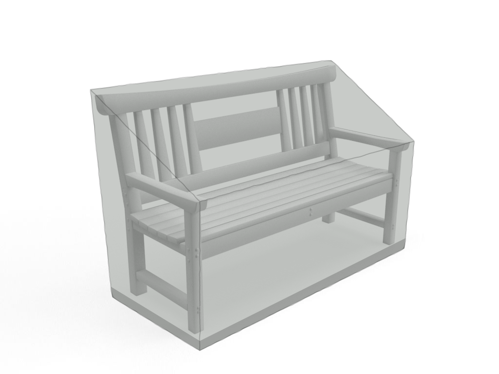 Banc de jardin en Membrane PVC 670gr/m² Gris clair RAL 7038