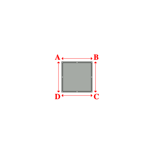 Bâche plate rectangle sur mesure en Membrane PVC 670gr/m² Gris clair RAL 7038 - 1.00x1.00m