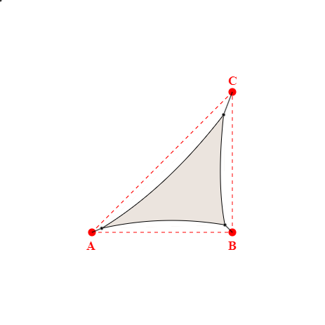 Voile d'ombrage triangle en Soltis Lounge 96 Karité 96-50843 - 3,51x3,13x4,74m