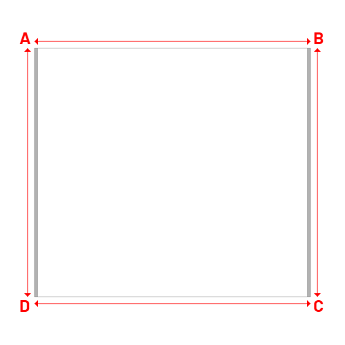 Bâche plate rectangle sur mesure en Membrane PVC 670gr/m² Blanc RAL 9016 - 4.00x3.60m