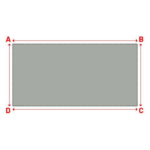 Bâche plate rectangle sur mesure en Membrane PVC 670gr/m² Gris clair RAL 7038 - 12.00x6.00m