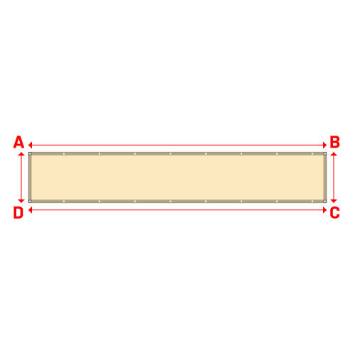 Bâche plate rectangle sur mesure en Membrane PVC 670gr/m² Beige ral 1015 - 4.70x0.80m