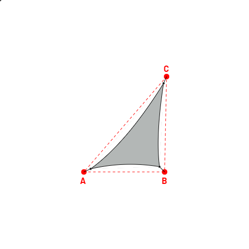 Voile d'ombrage triangle en Soltis Lounge 96 Galet 96-2171 - 2,81x3,41x4,60m