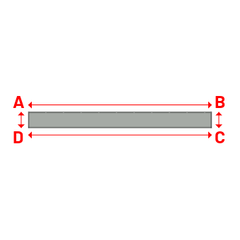Bâche plate rectangle sur mesure en Membrane PVC 670gr/m² Gris clair RAL 7038 - 8.00x0.70m