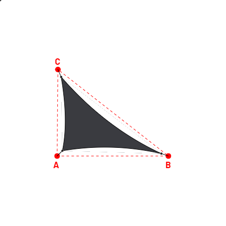 Voile d'ombrage triangle en Soltis Perform 92 Anthracite 92-2047 - 4,00x5,10x2,98m