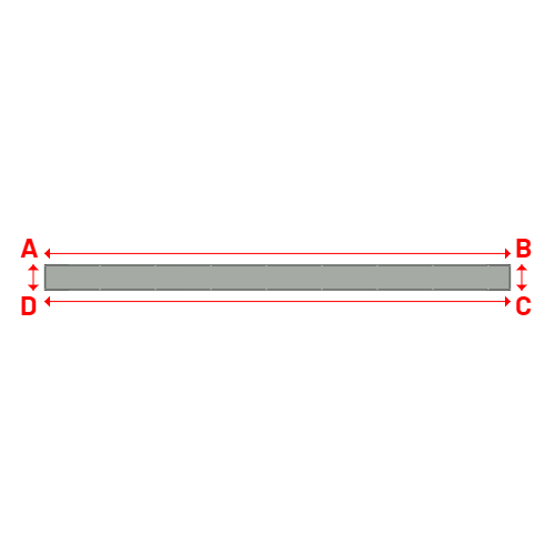 Bâche plate rectangle sur mesure en Membrane PVC 670gr/m² Gris clair RAL 7038 - 13.60x0.75m