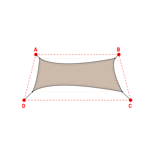 Voile d'ombrage trapèze en Soltis Lounge 96 Sandy beige 96-2135 - 4,94x2,29x5,89x2,29m