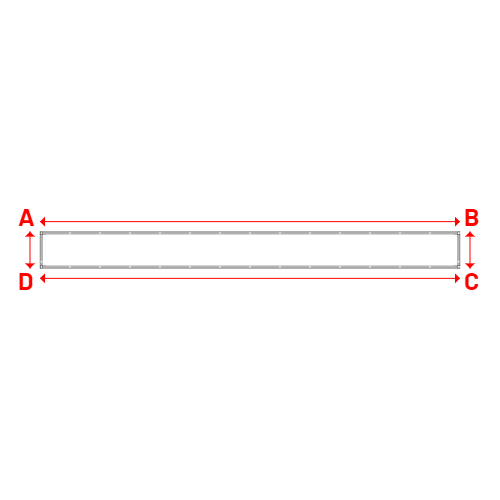 Bâche plate rectangle sur mesure en Membrane PVC 670gr/m² Blanc RAL 9016 - 7.20x0.63m
