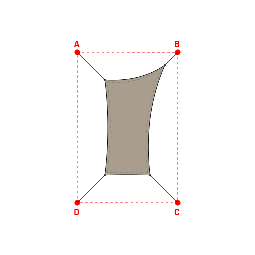 Voile d'ombrage rectangle en Soltis Lounge 96 Taupe 96-50850 - 1,19x2,19x0,89x1,89m