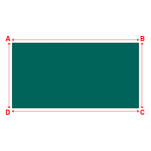 Bâche plate rectangle sur mesure en Membrane PVC 670gr/m² Vert industrie RAL 6026 - 16.50x8.50m