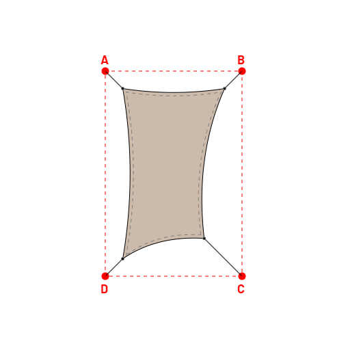 Voile d'ombrage rectangle en Soltis Lounge 96 Sandy beige 96-2135 - 1,49x2,19x1,19x2,49m