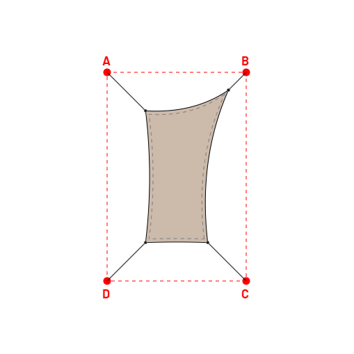 Voile d'ombrage rectangle en Soltis Lounge 96 Sandy beige 96-2135 - 1,19x2,19x0,89x1,89m