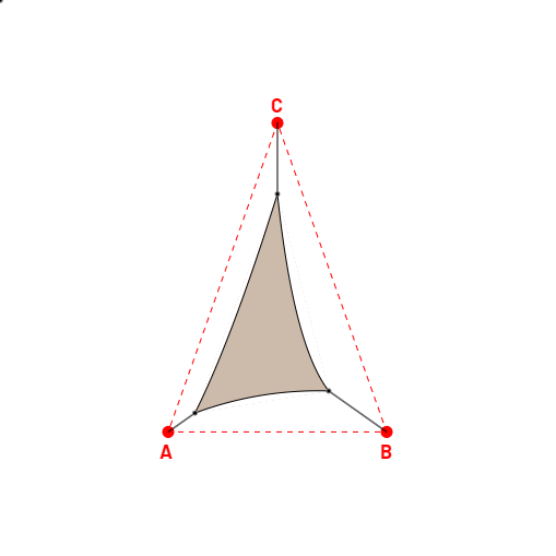 Voile d'ombrage triangle en Soltis Lounge 96 Sandy beige 96-2135 - 1,24x1,86x2,14m