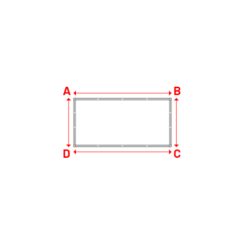 Bâche plate rectangle sur mesure en Membrane PVC 670gr/m² Blanc RAL 9016 - 2.00x1.00m