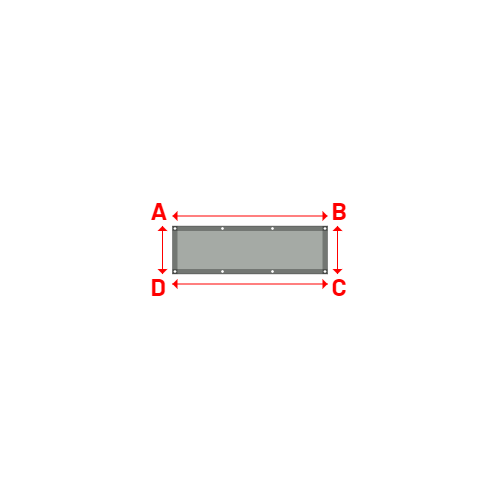Bâche plate rectangle sur mesure en Membrane PVC 670gr/m² Gris clair RAL 7038 - 1.55x0.48m