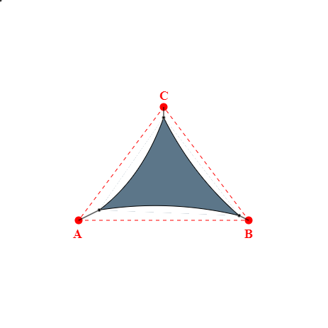 Voile d'ombrage triangle en Soltis Perform 92 Gris céleste 92-51178 - 3,95x3,49x3,18m