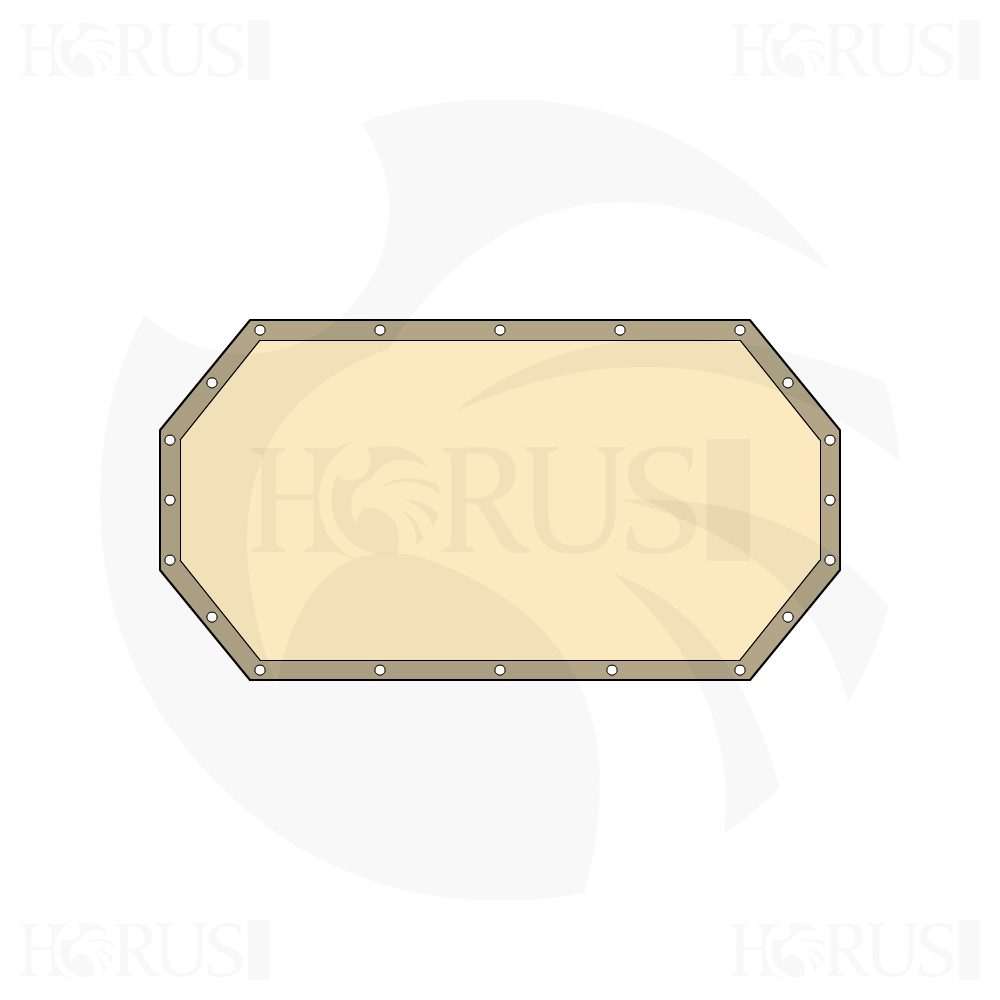 Bâche plate octogonale en Membrane PVC 670gr/m² Beige ral 1015 d'une dimension de 2.3000000000000003x2.3000000000000003m