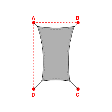 Voile d'ombrage rectangle en Soltis Perform 92 alu/blanc 92-2051 - 2,49x3,69x1,89x3,69m