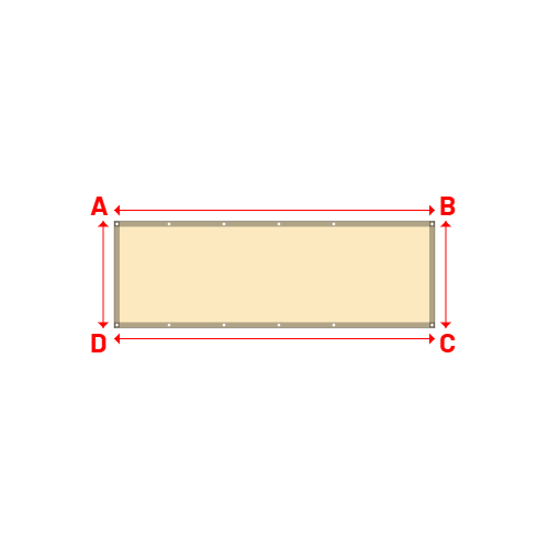 Bâche plate rectangle sur mesure en Membrane PVC 670gr/m² Beige ral 1015 - 2.92x0.97m