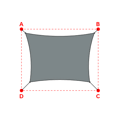 Voile d'ombrage rectangle en Soltis Lounge 96 Platine 96-50844 - 4,49x3,19x3,89x3,19m