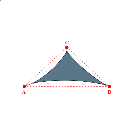 Voile d'ombrage triangle en Soltis Perform 92 Gris céleste 92-51178 - 4,99x3,51x3,19m