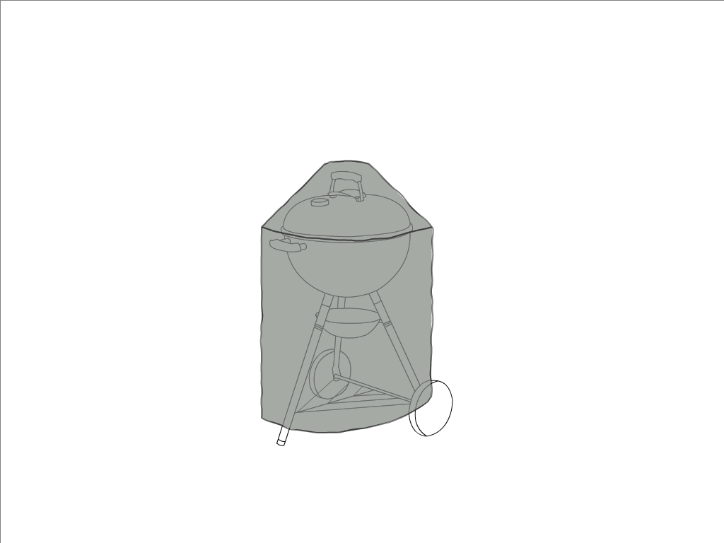 Housse de barbecue   en Membrane PVC 670gr/m² Gris clair RAL 7038