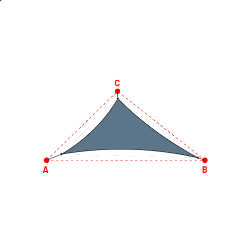 Voile d'ombrage triangle en Soltis Perform 92 Gris céleste 92-51178 - 5,51x4,02x3,19m