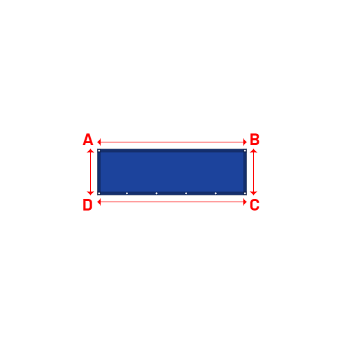 Bâche plate rectangle sur mesure en Membrane PVC 670gr/m² Bleu foncé RAL 5002 - 2.17x0.67m