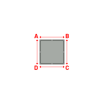 Bâche plate rectangle sur mesure en Membrane PVC 670gr/m² Gris clair RAL 7038 - 1.00x1.00m
