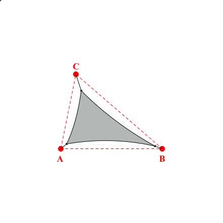 Voile d'ombrage triangle en Soltis Lounge 96 Galet 96-2171 - 3,48x3,64x2,17m