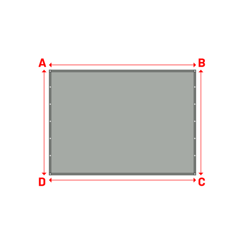 Bâche plate rectangle sur mesure en Membrane PVC 670gr/m² Gris clair RAL 7038 - 3.00x2.15m