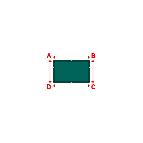 Bâche plate rectangle sur mesure en Membrane PVC 670gr/m² Vert industrie RAL 6026 - 1.24x0.76m