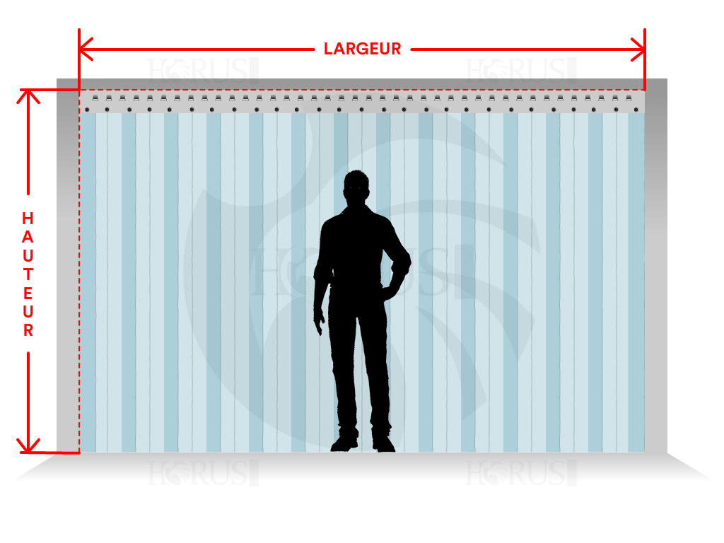 Porte à lamelles transparente sur mesure - 0.03x2.4m