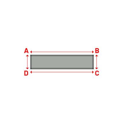 Bâche plate rectangle sur mesure en Membrane PVC 670gr/m² Gris clair RAL 7038 - 2.20x0.50m