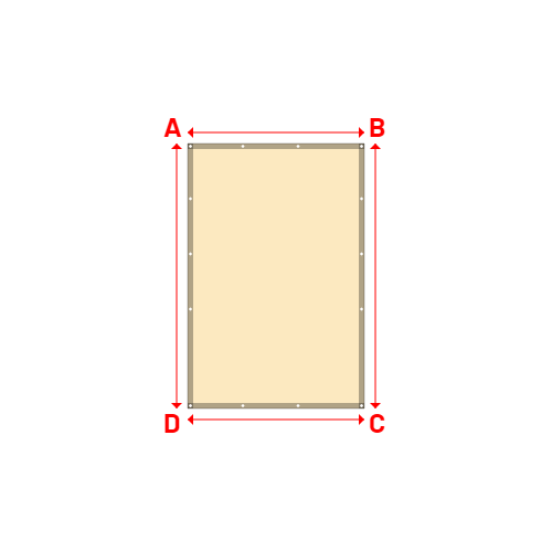 Bâche plate rectangle sur mesure en Membrane PVC 670gr/m² Beige ral 1015 - 1.60x2.40m