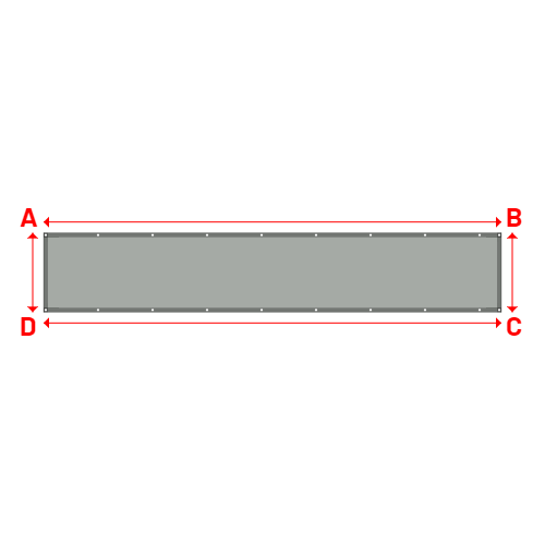 Bâche plate rectangle sur mesure en Membrane PVC 670gr/m² Gris clair RAL 7038 - 5.32x0.92m