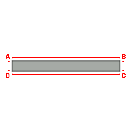 Bâche Rectangle en Membrane PVC 670gr/m² - Etanche Gris clair RAL 7038 - 6.00x0.60m